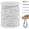 LEREATI Filo Elastico per Braccialetti Resistente 1mm x 100m Cordino Elastico Fili per Braccialetti, Cordoncino per Collane, Filo Elastico per Cucire Fai da Te Perline (Bianco)