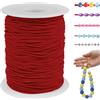 LEREATI Filo Elastico per Braccialetti Resistente 0.8mm x 100m Cordino Elastico Fili per Braccialetti, Cordoncino per Collane, Filo Elastico per Cucire Fai da Te Perline (Rosso)
