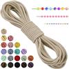 LEREATI Filo Elastico per Braccialetti Resistente, Cordoncino Elastico 3mm x 5m Elastici Braccialetti Cordino Elastico, Filo Nylon per Collane Perline Braccialetti Fai da Te Cucire (Beige)