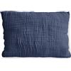PinkZebra Fodera per cuscino in mussola biologica a doppio gazzo 30 x 45 cm per bambini e adulti, certificata ÖkoTex, fodera per cuscino morbida, fodera per cuscino, blu navy