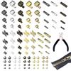 Vunanvu 101 Pz Set di Chiusure Lampo Riparazione Scorrimento della Cerniera di Ricambio 3# 5# 8# 10# Kit Riparazione Cursori per Cerniera Lampo in Metallo con Pinze per Abbigliamento Bagagli e Tende