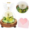 SUPRBIRD Dente di leone perpetuo nella statua di angelo di vetro,Regalo decorativo portafortuna con luce a LED,Regalo per donne,Perfetto per mamme, fidanzate e sorelle a San Valentino e Natale