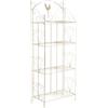 CLP Étagère Pieghevole Mia in Ferro I Scaffale Libreria Decorativo 4 Ripiani H 153 CM I Scaffale Cucina Étagère Rustico A Muro, Colore:Antico-Crema