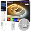 OULARA Smart RGBCCT COB Striscia LED da 6m,Dimmerabile RGB+WW/CW 2700K-6500K 24V kit Striscia LED con Controllo APP/Telecomando RF,Controllo di Gruppo,Modalità Musica per Decorazioni fai da te