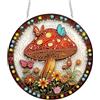 Reofrey Hanging Diamond Painting con Doppio Lato Rhineston Funghi, 20x20cm DIY Cristallo Suncatcher Pittura Diamante Acchiappasole Con Catena, Decorazione Appendere Per Finestra Giardino Regalo