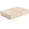 WORHE Portasapone beige in travertina naturale, portasapone in spugna con tappo auto-drenante, adatto per doccia, lavabo, cucina, lavello, design WH045