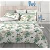 Clara Home Milano Completo Letto in Puro Cotone, Morbido e Traspirante, Misure Maxi, Lenzuolo Sopra, Lenzuolo Sotto e Federe, made in Italy. (Eden Smeraldo, Matrimoniale 2 Piazze)