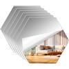 Leikedun 6 pezzi specchio da parete adesivo per soggiorno decorativo acrilico 20 x 20 cm, specchio esagonale piastra adesiva specchi, specchi appiccicosi da parete flessibile specchio decorativo per bagno
