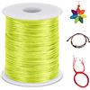 LEREATI 1.5mm Filo Nylon per Braccialetti, 100m Cordoncino per Braccialetti Coda di Topo Cordoncino Natalizio, Macrame Corda per Collane Perline Gioielli Fai da Te (Giallo Fluorescente)