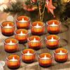 JOYIT Set di 12 portacandele votivi color ambra, portacandele per centrotavola da tavolo per matrimoni, piccoli portacandele in vetro, per feste di compleanno, San Valentino, decorazioni per la casa