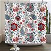 Bovlleetd Floreale Boho Tenda da Doccia 180x180cm Motivi Botanici Hawaiani - Design Arte Fiorita in Stile Acquerello, Impermeabile Lavabile in Poliestere Tende da Bagno con 12 Ganci per Vasca da Bagno