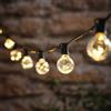 Lights4fun Set di 10 micro luci a forma di globo con LED bianco caldo, decorative per esterni, per feste e giardino