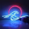 DAKABUKA Sunset & Sea - Pannello LED a forma di onda per decorazione da parete per soggiorno, camera da letto, ragazzo e ragazza, alimentazione USB (38,1 x 22,1 cm)