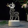 Mengjay Elk 3D Illusion Lamps，Illusione Ottica Luce Notturna, LED Illuminazione Luce，3 colori Lampeggiante Powered Switch Camera da letto Nightlights a LED per le ragazze Regali stupefacenti.