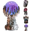 JHzood Lampada a Sfera Plasmatica Teschio, Decorazione Horrore con Luce Elettrica, Classica novità vintage divertente palla di cristallo, Effetto Luce Elettrica per Ambienti Gotici o Halloween (hand)