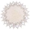 URROMA Tovaglietta Rotonda in Lino, 50 x 50 cm, Beige con Bordo in Pizzo, Decorazione per Tavolo da Salotto o Cucina (50 x 50 cm)