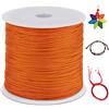 LEREATI Filo Nylon 0.8mm per Braccialetti, 100m Cordoncino Natalizio Coda di Topo, Macrame Corda per Collane Perline Gioielli Fai da Te (Arancione)