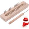 Beufee Telaio per Maglieria in Legno, con Uncinetto a Gomito, Macchina Rettangolare per Tessitura a Mano, Bordo per Maglieria 32 Pioli per Sciarpa, Maglione, Scialle, Cappello, Artigianale