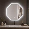 OGOMONDO Specchio Ottagonale Retroilluminato a Filo Led 5 mm con Interruttore Touch Dimmerabile 2700-4500-6500K, 80x80 cm