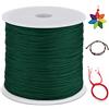 LEREATI Filo Nylon 0.8mm per Braccialetti, 100m Cordoncino Natalizio Coda di Topo, Macrame Corda per Collane Perline Gioielli Fai da Te (Verde Scuro)