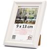 3-B MORI Cornice portafoto MORI - Bianco con effetto legno ottico - 9 x 13 cm - Cornice in legno - Cornice per foto - Cornice verticale con vetro acrilico