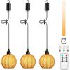 Lightsjoy 3 lampade a sospensione con batteria lampada a sospensione per interni a batteria per esterni lampada boho dimmerabile da appendere con telecomando IP65 lampada da soffitto impermeabile