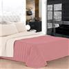 IlGruppone Trapuntino Bicolore Copriletto Prodotto Italiano Manopesca Duck Friendly Primavera Autunno Coperta Leggera Effetto Piuma (Matrimoniale, RosaPanna)
