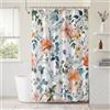 Generic Tenda Doccia 180x220cm, Nordico Fiore, Impermeabile Tessuto Poliestere Lavabile Lavatrice Asciugatura Rapida Tende Bagno Idrorepellente Orlo Ponderato Ganci Accessori Metallo Cabina Doccia Vasca ZO-20