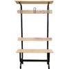 Gana Sport Panca Spogliatoio con schienale, poggia borse e porta scarpe modello Classico (Nero, 1 metro)