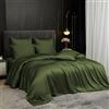 Gezu Bambù Housse de Couette 220 x 240 Verde Oliva Set Copripiumino 220 x 240 Adulto 2 Persone Bambù Tencel Lyocell Lenzuola in Seta Liscia Seta Lucida con Chiusura Èclair e 2 Federe 65 x 65
