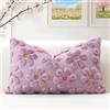 Artscope 1 Pezzi Primavera Estate Federe in Lana Corta Velluto Copricuscini Morbido Decorativo Fodere per Cuscino Lusso Stile per Divano Camera da Letto Fiori Lilla Chiaro 40x60 cm