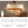 Alinana Set 2 Lampada da Parete LED, Applique da Parete Interno con Controllo Touch e Telecomando, 3 Colori Dimmerabili, Rotazione a 360°, per Camera da Letto, Soggiorno, Corridoio, Scale, Bianco