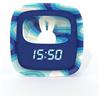 MOB - MOBILITY ON BOARD Billy Clock - Sveglia e luce notturna per bambini, telaio in plastica soft-touch, programmazione data, ora e 3 allarmi, blu waves, mob
