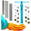 AMANDELIZABE Pressa per Fondente, estrusore Rotante per Argilla, estrusore per Pasta di Zucchero, Blu, con 3 taglierine in Acciaio Inox, per Pasta frolla, Pasta per Pane, Pasta di Zucchero, Fondente