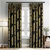 MIULEE Tende Velluto Con Nastro Arricciato, Tenda in Velluto Nero con Motivi di Foglie Oro, Tende Elegante Morbide Oscuranti Isolanti Termiche per Interni Soggiorno e Camera, 2 Pezzi, 140x245 CM