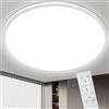 Bowfar 59CM Plafoniera LED Soffitto, Plafoniera Rotonda 56W 3000-6500K Ultra Sottile 2.5CM, Lampada da Soffitto con Telecomando Dimmerabile per Soggiorno Camera da Letto Cameretta Cucina, Bianco
