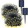 JORETLE Catena di luci solari per esterni, 22 m, 200 LED, 8 modalità, 1200 mHA, IP65, resistente alle intemperie, per giardino, balcone, Natale, Halloween e terrazze 2PCS