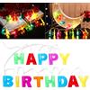 Ledmomo, 13 lucine a led a forma di lettere che compongono la scritta luminosa Happy Birthday, ideali per feste di compleanno, multi colore, 129,5 cm