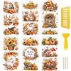 WANDIC 6 Fogli di Adesivi a Tema Autunnale, Adesivi per Il Raccolto di Hello Fall per Album fotografici Fai da Te e mobili, 15 x 30 cm