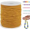 LEREATI Filo Elastico per Braccialetti Resistente 1.2mm x 100m Cordino Elastico Fili per Braccialetti, Cordoncino per Collane, Filo Elastico per Cucire Fai da Te Perline (Giallo)