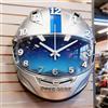 OOEREWGF Orologio da parete personalizzato a forma di casco, regalo per gli amanti delle moto, stampa piatta 2D con nome del motociclista personalizzato, orologio da parete a forma di casco da moto