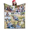 Gudina Coperta personalizzata con foto di testo. con 1-9 collage di foto. di flanella per la famiglia, il compleanno, il regalo di nozze, si adatta al divano, al divano, alla camera da letto-80cmX120cm