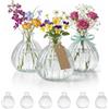 casavetro 6 vasi piccoli fiori vetro 200ml - monofiore stelo lungo matrimonio centrotavola battesimo cresima bomboniere - vasetti decorazione tavolo bomboniere per fiori 200 ml