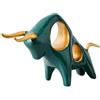 Zyqixluk Bull Decorative Statue Sculture Shelf Decorations Figurine Sculture per Animali in Resina per la scrivania della casa di Ufficio, Regali di Decorazioni Ornamenti,Green b