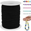 LEREATI Filo Elastico per Braccialetti Resistente 0.8mm x 100m Cordino Elastico Fili per Braccialetti, Cordoncino per Collane, Filo Elastico per Cucire Fai da Te Perline (Nero)