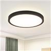 ZMH Plafoniera LED Bagno - Ø18 cm Rotonda e Piatta 15 W Neroo 4000 K per Cucina, Corridoio, Bagno