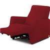 BIANCALUNA - Copripolotrona elastico Genius Lounge reclinabili Anti Macchia - 1 posto da 65 a 110 cm Copridivano tinta unita Made in Italy - Bordeaux