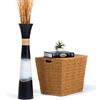 Leewadee Vaso da Terra Grande Alto 65 cm - Vaso Nero Legno di Mango Fatto a Mano da Interno Erbe della Pampa