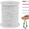 LEREATI Filo Elastico per Braccialetti Resistente 0.8mm x 100m Cordino Elastico Fili per Braccialetti, Cordoncino per Collane, Filo Elastico per Cucire Fai da Te Perline (Bianco)