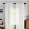 Generic Tende Voile Pizzo Vintage con Tasca per Asta Arredamento Finestra 2 Pezzi
